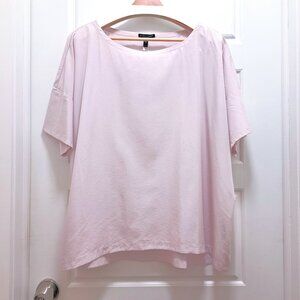 Eileen Fisher Bateau Neck Top Ceramic Size XL